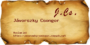 Jávorszky Csongor névjegykártya