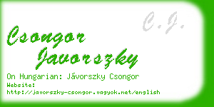 csongor javorszky business card